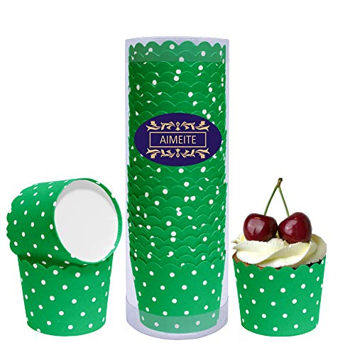 AIMEITE Cupcake Förmchen Backförmchen Papier Liners Cupcake Muffin Form Cupcake Wrappers Muffin Becher Papier Backformen Cupcake 24 Stück- Set (Grün) von AIMEITE