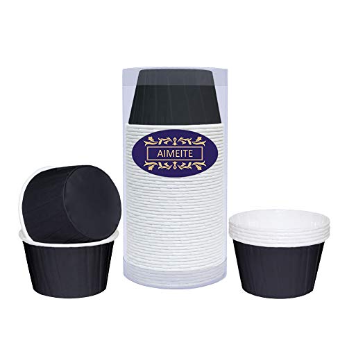 AIMEITE Cupcake Formen Cupcake Liners Paper Muffin Förmchen Papier Backform Cupcake Papier Temperaturbeständige Cupcake Wrappers 50 Stück-Set (Schwarz) von AIMEITE