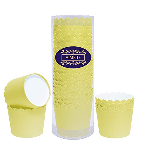 AIMEITE Muffin Förmchen Papier Cupcake Backförmchen Liners Cupcake Formen Muffin Becher Cupcake Wrappers 24 Stück (Gelb) von AIMEITE