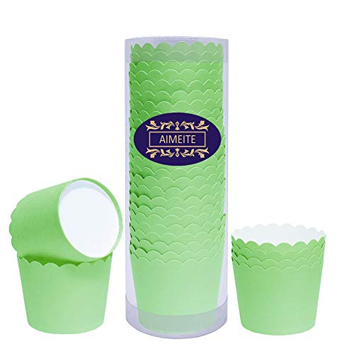 AIMEITE Muffin Förmchen Papier Cupcake Backförmchen Liners Cupcake Formen Muffin Becher Cupcake Wrappers 24 Stück (Grün) von AIMEITE