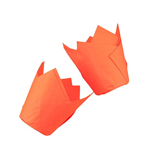 AIMEITE Tulpenförmchen Papier Muffinförmchen Cupcake Formen Muffin Förmchen Papier Backförmchen Cupcake Wrappers 50 Stücke (Orange) von AIMEITE