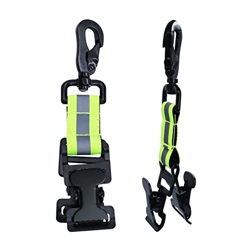 AIMEKE 2 Stück Feuerwehr Handschuhhalter Doppelter Clip mit Karabiner, Handschuh Clip Metall Handschuhclip für Handschuhen, Schutzhelmen, Handtüchern von Aimeke