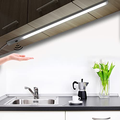 AIMENGTE Led Unterbauleuchte Küche mit Bewegungsmelder,5V Auto On/Off unterschrank beleuchtung küche Led Lichtleiste Für Beleuchtung Kabinett Nachtlicht(50cm, White) von AIMENGTE