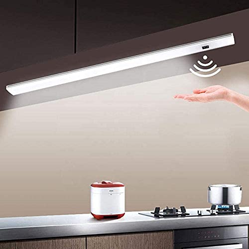 AIMENGTE 50CM Unterbauleuchte küche LED leiste mit Berührungsloser Sensor,Hoch Hellige Schrankleuchte Küchenlampe mit 12V Netzteil & Montagematerial für Küche, Kleiderschrank,Waschraum von AIMENGTE