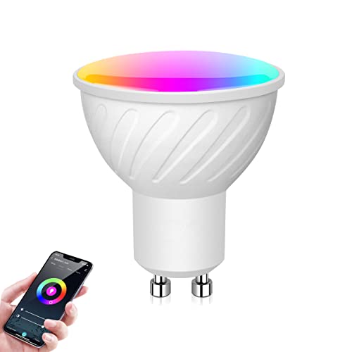 AIMENGTE Homekit Smart Light Bulb, GU10 RGBCW 5W Led Spotlight Light Bulbs, Work with Siri Alexa Google Home, Dimmable Color Changing Light Bulb Magic Home Lighting Decor von AIMENGTE