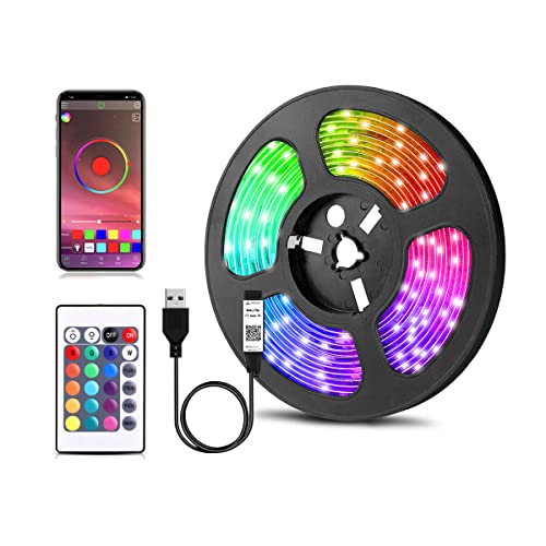 LED Strip,Bluetooth LED Streifen 20M,USB RGB TV Hintergrundbeleuchtung LED Band mit Smart App-steuerung,Flexible Led Leiste Sync mit Musik,24 Tasten Fernbedienung für Haus, Garten,TV Dekoration (20M) von AIMENGTE