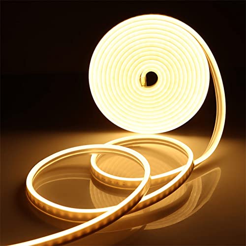 AIMENGTE LED Strip Warmweiß,Flexibler Neon LED Streifen,12V Silikon Neon Streifen mit Netzteil und Controller, Wasserdicht Lichtband für Innen Weihnachtsfeier Aussenbereich Deko (3 M, Warmes Weiß von AIMENGTE