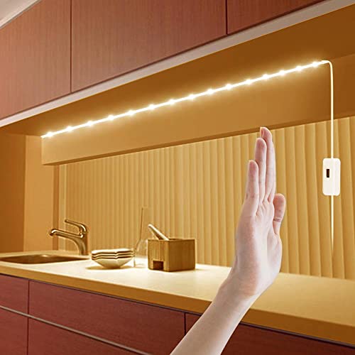 AIMENGTE 5V USB Led Strip,LED Streifen mit Bewegungsmelder,Wasserdichtes Hand Sweep Motion Sensor LED band Beleuchtung Perfekt für Küche, unter Schrank,Treppe (Warmes Weiß, 4M) von AIMENGTE