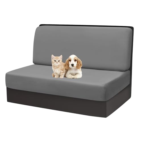 AIMENJOY Bezüge Für Wohnwagenpolster Samt, RV Dinette Kissenbezüge, Sofa Sitzkissenbezug Für Schonbezug Wohnwagen Polster, Jedes Set enthält 1 Rückenlehnenbezug + 1 Sitzbankbezug (Grey) von AIMENJOY