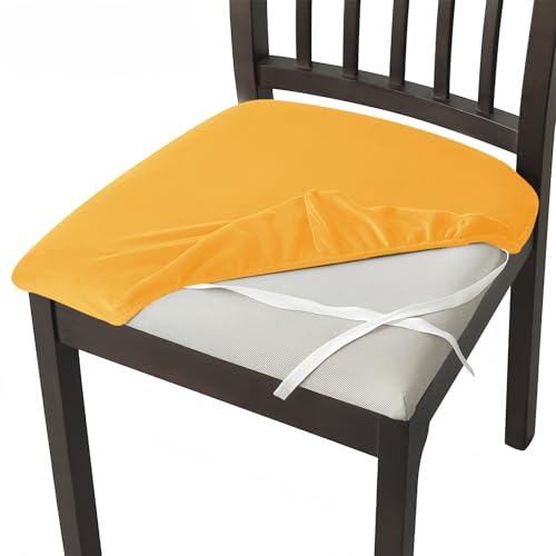 AIMENJOY Stuhlbezug Sitzfläche 2er/4er/6er Set, Stretch Samt Bezug für Stühle Sitzbezüge für Esszimmerstühle Abwaschbar Schonbezug Stuhl Hussen für Esszimmer Küche Hochzeit Garten Büro (Gold,6) AIMENJOY Stuhlbezug Sitzfläche 2er/4er/6er Set, Stretch Samt Bezug für Stühle Sitzbezüge für Esszimmerstühle Abwaschbar Schonbezug Stuhl Hussen für Esszimmer Küche Hochzeit Garten Büro (Gold,6) von AIMENJOY