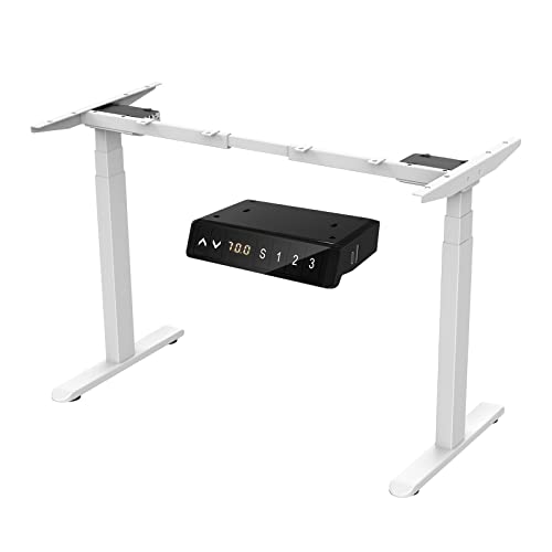 AIMEZO Elektrisch Höhenverstellbarer Schreibtisch Gestell, Doppelmotor 64 cm bis 129 cm Sitz Steh Schreibtisch mit Memory Smart Pannel Kollisionsschutzfunktion (3-Stufen, Weiß) von AIMEZO