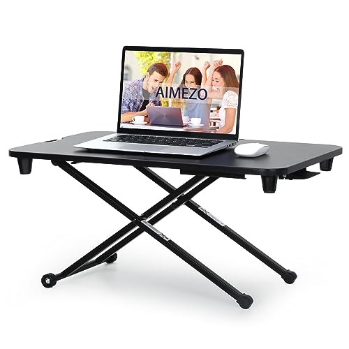 AIMEZO Stehpult Höhenverstellbarer Schreibtisch, 70 x 50cm Steh-Sitz Schreibtisch Steharbeitsplatz für PC Monitor Laptop, 10 kg Kapazität von AIMEZO