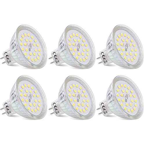 AIMHEIM LED Lampen GU5.3 MR16 3,8W Ersetzt 35-45W, GU5.3 LED Strahler Kaltweiß 6000K, 430 Lumen Nicht Dimmbar LED Reflektorlampe MR16 12V AC/DC, 120° Abstrahlwinkel, 6 Stück von AIMHEIM