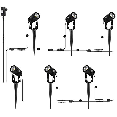 AIMHEIM 6er-Set LED Strahler mit Erdspieß, 3W Gartenstrahler mit Stecker, 2160LM, Warmweiß Gartenleuchte Außenleuchte IP65 Wasserdicht Wegbeleuchtung LED Gartenbeleuchtung für Außen, Wand, Baum, Rasen von AIMHEIM