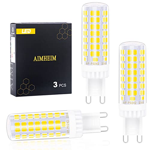 AIMHEIM G9 LED Lampen Dimmbar, Leuchtmittel LED G9 Neutralweiß 4000K 7W Entspricht 70W Halogenlampe, LED Glühbirne G9 770 Lumen, Kein Flackern, Enegiesparende G9 LED Birne, 3er Set von AIMHEIM