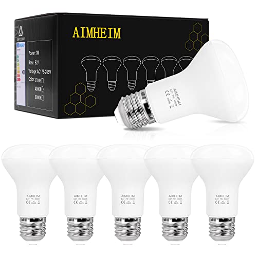 AIMHEIM LED Reflektor Leuchtmittel E27 R63 Neutralweiß 4000K, 7W Lampen Ersatz 60W, 820LM 120° Abstrahlwinkel, Nicht Dimmbar, 6 Stück von AIMHEIM
