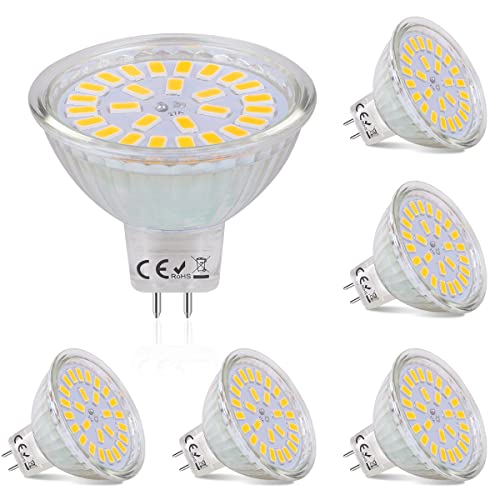 AIMHEIM MR16 GU5,3 LED Lampen Neutralweiss 4000K, 4W GU5.3 LED Strahler Ersatz für 40W Halogenlampen, 450LM, Nicht Dimmbar 12V GU5.3 LED Leuchtmittel, 6 Stück von AIMHEIM