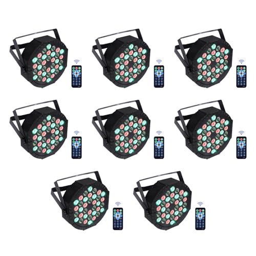 8PCS LED Par Strahler 36 LED Discolicht Partylicht RGB DMX512 mit Fernbedienung, Bühnenlicht 7 Lichtmodi DJ licht für Party Bar Stage Feste Show von AIMKAP