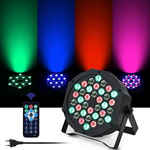 AIMKAP LED Par Strahler 36 LED 72W Discolicht Partylicht RGB DMX512 mit Fernbedienung, Bühnenlicht 7 Lichtmodi DJ licht für Party Bar Stage Feste Show von AIMKAP