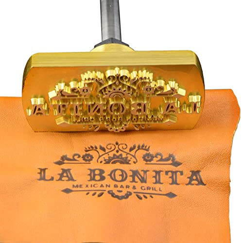 Individuelles Branding-Eisen für Holz, personalisiertes Holzstempel-Logo als Geschenk für Holzarbeiter und Lederhandwerk, Lebensmittel-Branding-Eisen (12.7x12.7cm) von AIMOADO