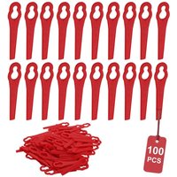 100 Stück Upgrade dicke Kunststoff-Ersatzklingen gute Zähigkeit Klingen für Rasentrimmer rot 100 Stück Upgrade dicke Kunststoff-Ersatzklingen gute Zähigkeit Klingen für Rasentrimmer rot von AIMOONSA