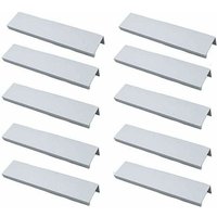 10er-Pack Profilgriff Küchenmöbelgriff - Unsichtbarer Griff Gebürsteter Möbelgriff Silberner Möbelgriff aus Aluminiumlegierung Achsabstand 96mm von AIMOONSA