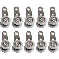10er-Set Rollen für Erkerfenster oder Schiebetüren - aus Metall und Kunststoff - 4,5 x 1,9 cm, von AIMOONSA