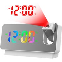 180°-Projektionswecker, Digitaler Wecker mit großem LED-Display, nicht tickender analoger Wecker mit Temperaturdatum, Digitaler Wecker fürs 180°-Projektionswecker, Digitaler Wecker mit großem LED-Display, nicht tickender analoger Wecker mit Temperaturdatum, Digitaler Wecker fürs von AIMOONSA