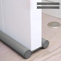 2 x doppelt isolierender Zugluftstopper, Anti-Kälte-Zugluftstopper, universelle wasserdichte Innentürdichtung (grau, 2 Stück) von AIMOONSA