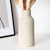 20 cm runde mattbeige Keramikvase, modernes Design, Bohème-Stil, für eine ästhetische Dekoration von AIMOONSA