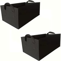 2er-Pack Pflanzbeutel aus dickem Vliesstoff – rechteckige Pflanztöpfe mit Griffen für Gemüse, Obst und Blumen (schwarz, 40 x 30 x 20 cm) von AIMOONSA