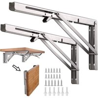 2er-Pack robuste, einziehbare, klappbare Regalhalterung für Garagenwerkbänke, klappbare Regalhalterung, 12 Zoll/300 mm Edelstahl-Wandhalterung, 2er-Pack robuste, einziehbare, klappbare Regalhalterung für Garagenwerkbänke, klappbare Regalhalterung, 12 Zoll/300 mm Edelstahl-Wandhalterung, von AIMOONSA