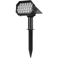 2er Set LED Solarstrahler Außen Wasserdicht IP65 Leistungsstarkes Einstellbares Licht, Solarlampe Außen Bodenprojektor Solarbeleuchtung von AIMOONSA