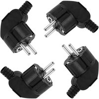 4 Stück 250 V 16 A Stecker Winkelsteckdose geerdete Steckdose Schutz schwarz-AIMOONSA von AIMOONSA