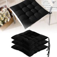 4er Set Stuhlkissen Stuhlpolster Stuhlauflagen Stuhlkissen 40x40 mit Bändern Stuhlauflagen für Esszimmer Wohnzimmer Innenbereich Garten Arbeitszimmer von AIMOONSA