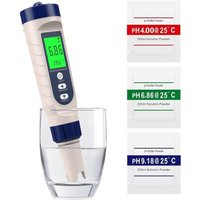 5-in-1-pH-Meter, PH, TDS, EC, Salzgehalt, Thermometer, Pool-pH-Tester mit hintergrundbeleuchtetem LCD-Display und Temperaturkompensation von AIMOONSA