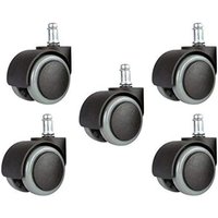 5er-Pack 2 Zoll 11 mm Universal-Ersatzrollen für Bürostühle, Standardgröße – Schwarz/Grau von AIMOONSA