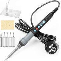 90 W Präzisions-Elektrolötset mit Ein-/Ausschalter, einstellbarer Temperatur, 200480, 5 Lötspitzen, Lötdraht, Lötkolbenhalter usw. von AIMOONSA
