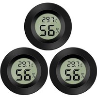 AIMOONSA 3er-Pack Hygrometer, digitales Thermometer, LCD-Monitor, Feuchtigkeitsmesser, Messgerät für Luftbefeuchter, Luftentfeuchter, Gewächshaus, von AIMOONSA