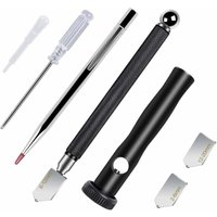 AIMOONSA Glasschneider für 2–20 mm Glas mit ergonomischem Griff – Professioneller Diamantschneider mit 3 Glasschneidköpfen, Öltropfer und von AIMOONSA