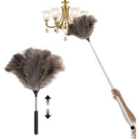 Ausziehbarer Staubwedel mit Straußenfedern – einfache Reinigung hoher Decken und Schränke (115 cm) von AIMOONSA
