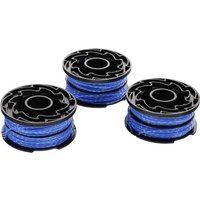 BLACK+DECKER 3er-Pack Ersatzspulen für Rasentrimmer, Reflex Plus Selbstabwickelnde Spule, 3 x 12 m Nylonfaden, ⌀1,5 mm Faden, A6441X3-XJ Blau-AIMOONSA von AIMOONSA