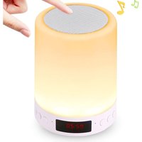 Bluetooth-Lautsprecherlampe, Touch-Nachttischlampe mit LED-Zeitanzeige, Desktop-Bluetooth-Audio mit 3 Helligkeitsmodi und 7 Farbschaltern Bluetooth-Lautsprecherlampe, Touch-Nachttischlampe mit LED-Zeitanzeige, Desktop-Bluetooth-Audio mit 3 Helligkeitsmodi und 7 Farbschaltern von AIMOONSA
