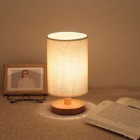 Designer-Nachttischlampe, hervorragende Verarbeitung, quadratischer Holzsockel, Lampenschirm aus Stoff, rechteckige Nachttischlampe, Ambiente von AIMOONSA
