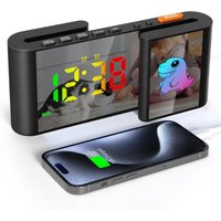 Digitaler Kinderwecker mit 7-farbigem Nachtlicht, Cartoon-RGB-Farb-LED-Spiegelwecker mit Schlummerfunktion, 2 Weckmodi, einstellbare Helligkeit, Digitaler Kinderwecker mit 7-farbigem Nachtlicht, Cartoon-RGB-Farb-LED-Spiegelwecker mit Schlummerfunktion, 2 Weckmodi, einstellbare Helligkeit, von AIMOONSA