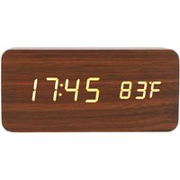 Digitaler Wecker aus Holz, Nachttischuhr mit großem LED-Display, 3 Helligkeitsstufen mit Temperatur- und Feuchtigkeitsanzeige für Schlafzimmer, Büro, Digitaler Wecker aus Holz, Nachttischuhr mit großem LED-Display, 3 Helligkeitsstufen mit Temperatur- und Feuchtigkeitsanzeige für Schlafzimmer, Büro, von AIMOONSA