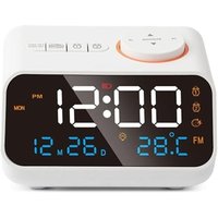 Digitaler Wecker mit FM-Radio, LCD-Display, Thermometer und Hygrometer (11,3 x 8,6 x 7,1 cm) von AIMOONSA