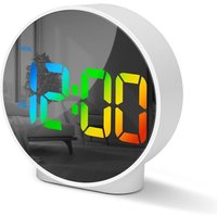 Digitaler Wecker mit gebogenem LED-Bildschirm, runder digitaler moderner Wecker mit 2 Alarmen, Schlummerfunktion, 12/24 Stunden, 4 einstellbare Digitaler Wecker mit gebogenem LED-Bildschirm, runder digitaler moderner Wecker mit 2 Alarmen, Schlummerfunktion, 12/24 Stunden, 4 einstellbare von AIMOONSA