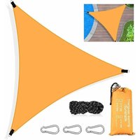 Dreieckiges Sonnensegel, 3 x 3 x 3 m, wasserdichtes dreieckiges Schattentuch, mit UV-Schutz und atmungsaktivem HDPE-Schattentuch, mit Seil, für Dreieckiges Sonnensegel, 3 x 3 x 3 m, wasserdichtes dreieckiges Schattentuch, mit UV-Schutz und atmungsaktivem HDPE-Schattentuch, mit Seil, für von AIMOONSA