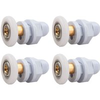Duschtürrollen, 4 Stück Messing-Duschtürrollen, Schiebetürrollen, als Ersatz für Dusch-Glasschiebetür-Laufrollen (25 mm) von AIMOONSA